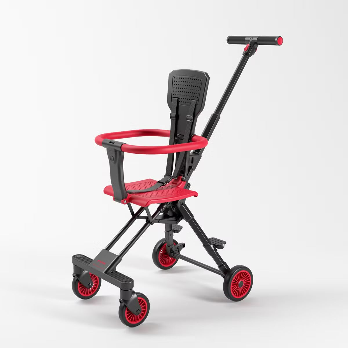 Carrito paseador plegable rojo con negro