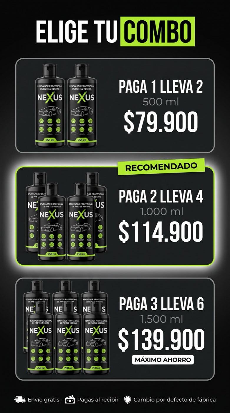Combos: 500 ml · 1.000 ml · 1.500 ml