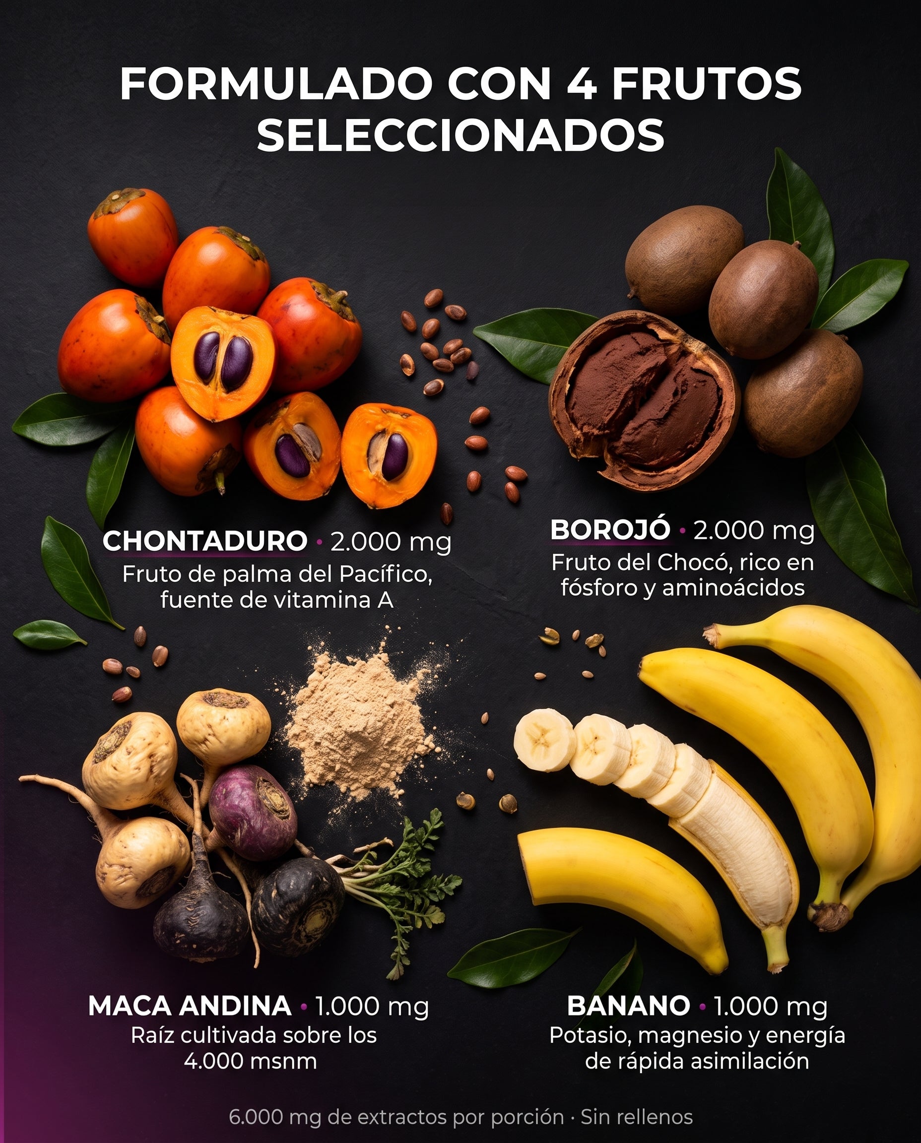 Formulado con 4 frutos seleccionados